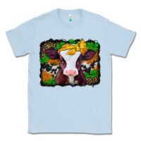 Dusty Blue st patricks baby cow with leopard background Classic Tee - Jasminsmagicworld