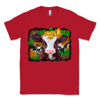 Red st patricks baby cow with leopard background Classic Tee - Jasminsmagicworld
