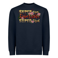 Navy Super mom super wife super tired Heavyweight Sweatshirt - CowGirlArtShop