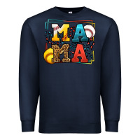 Navy Leopard Softball And Baseball Mama Mother's Day Premium Sweatshirt - LillyAllenDesigns