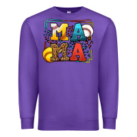 Purple Leopard Softball And Baseball Mama Mother's Day Premium Sweatshirt - LillyAllenDesigns
