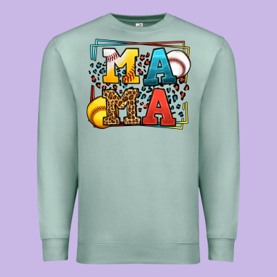 Leopard Softball And Baseball Mama Mother's Day Premium Sweatshirt Designed By Lillyallendesigns