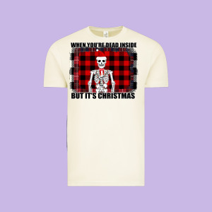 When You Re Dead Inside But It Christmas Skeleton Vintage Tee Designed By Bettercallsaul