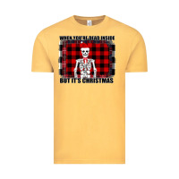 Vintage Mustard When You re Dead Inside But It Christmas Skeleton Vintage Tee - Bettercallsaul