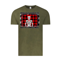 Vintage Olive When You re Dead Inside But It Christmas Skeleton Vintage Tee - Bettercallsaul