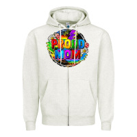 Oatmeal Heather Proud mom LGBTQ+ Mother's Day Zipper Hoodie - FaDigitalArtStudio