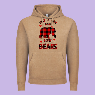 Just A Girl Who Loves Bears Vintage Hoodie Designed By Bettercallsaul