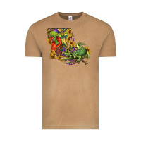 Vintage Camel louisiana map with mardi gras crocodile Vintage Tee - RanaPortraitStore