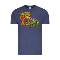 Louisiana Map With Mardi Gras Crocodile Vintage Tee | Teevron