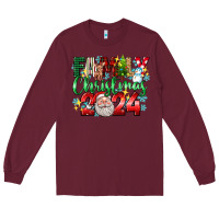 Burgundy family christmas 2024 Long Sleeve Tee - texasbilliewilder