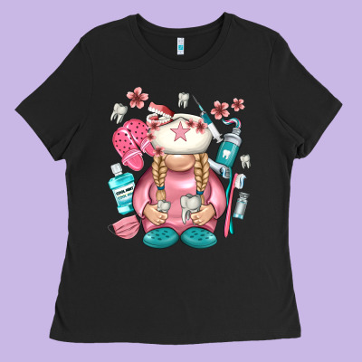Dentist Gnome Ladies Tee Designed By Nancycooperartshop