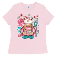 Bubblegum Pink dentist gnome Ladies Tee - NancyCooperArtShop