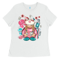 White dentist gnome Ladies Tee - NancyCooperArtShop