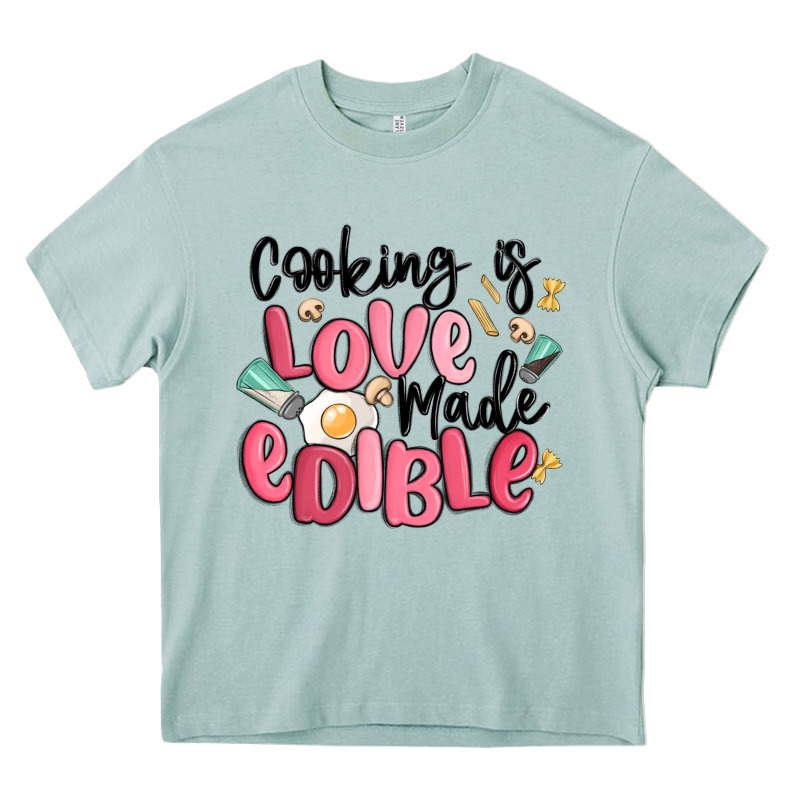 Cooking Is Love Made Edible Heavy Core Tee by MaliasSmallBusiness | Teevron