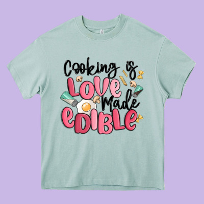Cooking Is Love Made Edible Heavy Core Tee Designed By Maliassmallbusiness