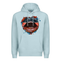 Blue Mist American flag lips 4th of july Premium Hoodie - FaDigitalArtStudio