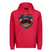 Cardinal American flag lips 4th of july Premium Hoodie - FaDigitalArtStudio