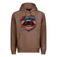 Chestnut American flag lips 4th of july Premium Hoodie - FaDigitalArtStudio