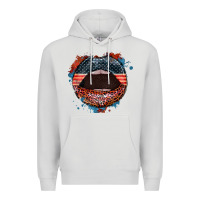 Dove Grey American flag lips 4th of july Premium Hoodie - FaDigitalArtStudio