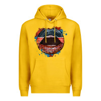 Lemon American flag lips 4th of july Premium Hoodie - FaDigitalArtStudio