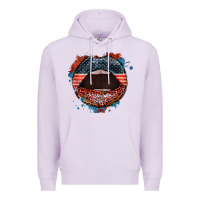 Lilac American flag lips 4th of july Premium Hoodie - FaDigitalArtStudio