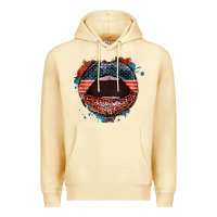 Pina Colada American flag lips 4th of july Premium Hoodie - FaDigitalArtStudio