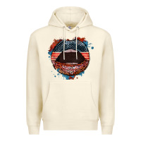 Sandshell American flag lips 4th of july Premium Hoodie - FaDigitalArtStudio