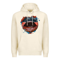 Tofu American flag lips 4th of july Premium Hoodie - FaDigitalArtStudio