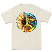 Bone Hippie Soul with Sunflower and Leopard Background Premium Tee - JahusDesignShop