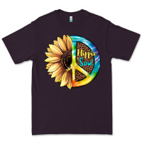Plum Hippie Soul with Sunflower and Leopard Background Premium Tee - JahusDesignShop