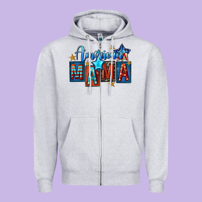 American Mama 4th Of July Zipper Hoodie Designed By Fadigitalartstudio