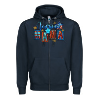 Navy American mama 4th of july Zipper Hoodie - FaDigitalArtStudio