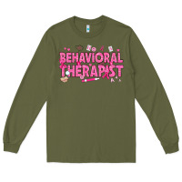 Army Green Breast Cancer behavioral therapist Long Sleeve Tee - texasbilliewilder