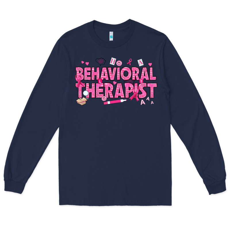 Breast Cancer Behavioral Therapist Long Sleeve Tee by texasbilliewilder | Teevron