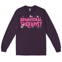 Plum Breast Cancer behavioral therapist Long Sleeve Tee - texasbilliewilder