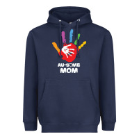 Navy LIL Autism Mom Heavyweight Hoodie - CowhideDigitalArt