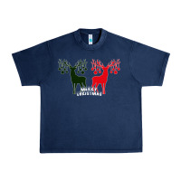 Merry Christmas Reindeer Urban Heavy Tee | Teevron
