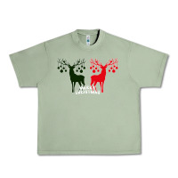 Oil Green Merry Christmas Reindeer Urban Heavy Tee - Bettercallsaul