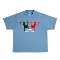 Pebble Blue Merry Christmas Reindeer Urban Heavy Tee - Bettercallsaul