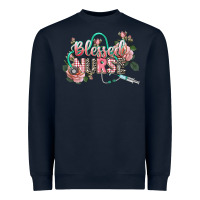 Navy blessed nurse Heavyweight Sweatshirt - CowGirlArtShop
