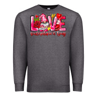 Charcoal Heather Love Valentines Day Gnome Premium Sweatshirt - CowhideDigitalArt