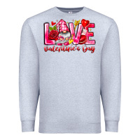Heather Grey Love Valentines Day Gnome Premium Sweatshirt - CowhideDigitalArt