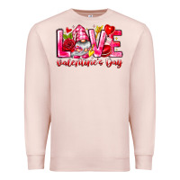 Pale Pink Love Valentines Day Gnome Premium Sweatshirt - CowhideDigitalArt