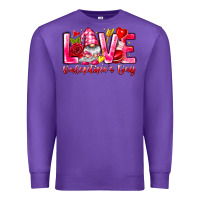 Purple Love Valentines Day Gnome Premium Sweatshirt - CowhideDigitalArt