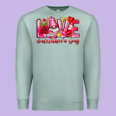 Love Valentines Day Gnome Premium Sweatshirt Designed By Cowhidedigitalart
