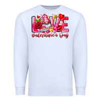 White Love Valentines Day Gnome Premium Sweatshirt - CowhideDigitalArt