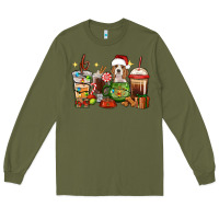 Army Green Christmas coffee cups with Beagle Long Sleeve Tee - RanaPortraitStore