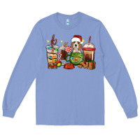 Colony Blue Christmas coffee cups with Beagle Long Sleeve Tee - RanaPortraitStore