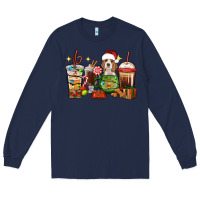 Navy Christmas coffee cups with Beagle Long Sleeve Tee - RanaPortraitStore