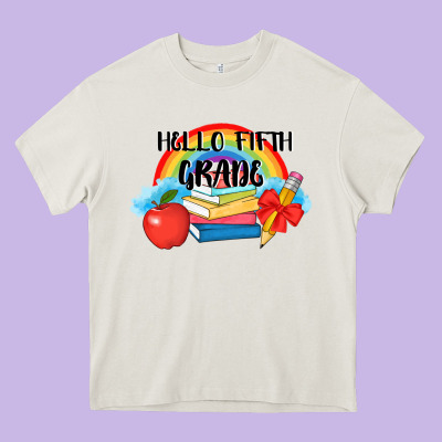 Back To School Hello Fifth Grade 3200x2400 Heavy Core Tee Designed By Adodesignshop